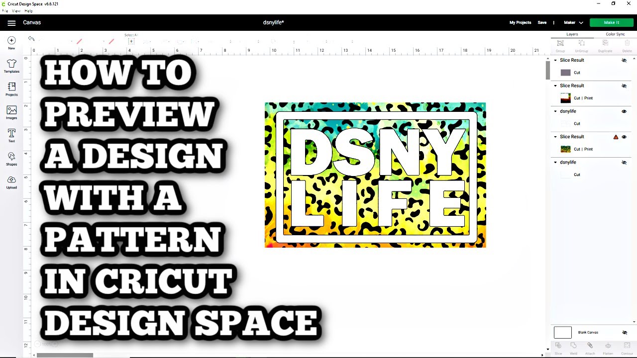 Printed pattern vinyl how to view cut weed and apply Slice in Cricut