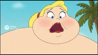 Fat Giant Miss Shapely Destroyed The Beach