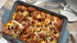 Easy Bacon, Egg, Cheese & Croissant Casserole Easy Bacon, Egg, Cheese & Croissant Casserole