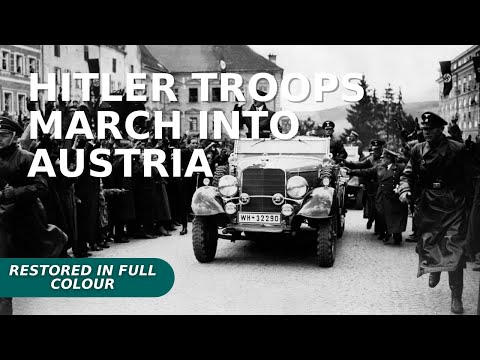 British Pathe German Troops March Into Austria, 1936, Restored In Full Colour