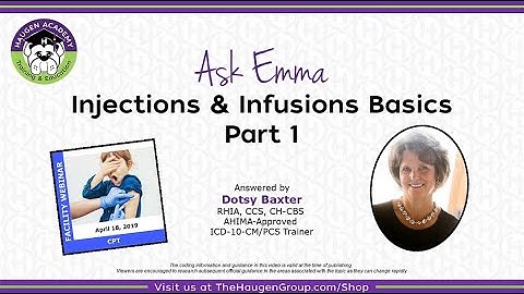 HCGTV: Medical Coding Tips - Injections and Infusions Basics (Part 1)