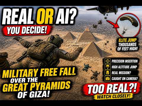 🤯 REAL OR AI? MILITARY FREE FALL OVER THE GREAT PYRAMIDS 🪂🔥 | INSANE FOOTAGE