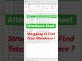 Smart Attendance Sheet in Excel — Auto Count ‘Present’ Entries #exceltips #freelancing #dataentry