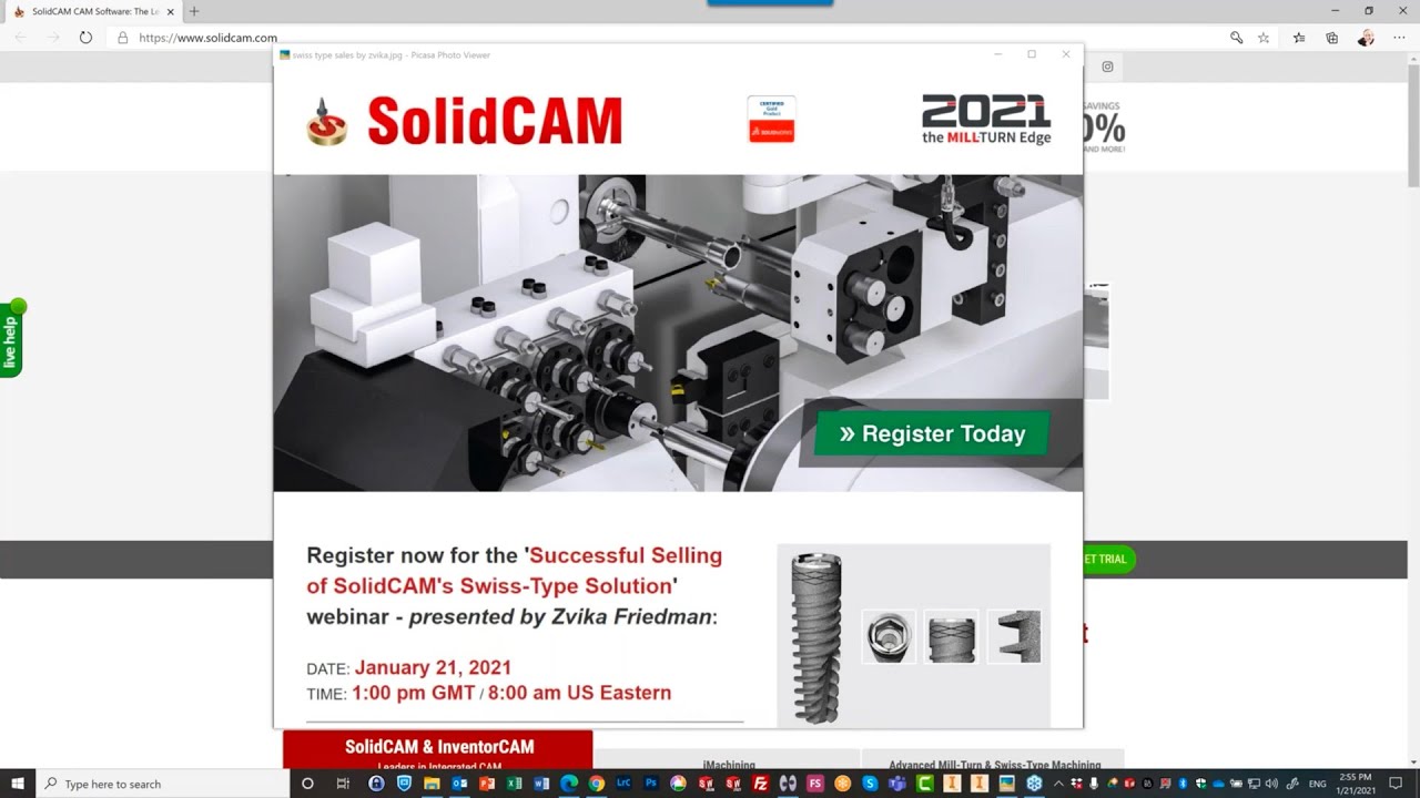 Successful Selling of SolidCAM's Swiss-Type Solution - January 21, 2021