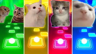 Talking Cats vs Coffin Dance Cat vs Sometimes I'm Alone Cat vs Vibing Cat - Tiles Hop EDM Rush