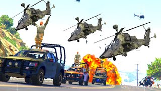 Army Helicopters Airstrike on Military Convoy -GTAV screenshot 3
