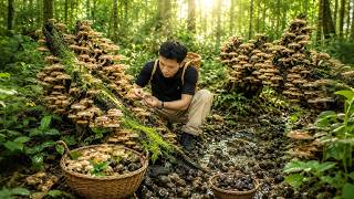 Wild Mushroom Hunting and Snail Gathering. Forest Food Adventure