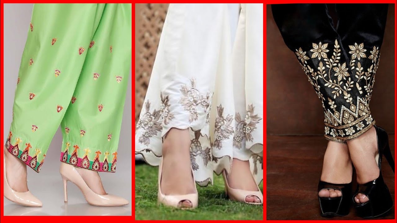 Beautiful stylish embroidered salwar and trouser plazo designs ...