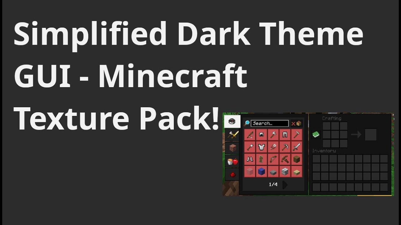 Simplified Dark Theme GUI-texture pack