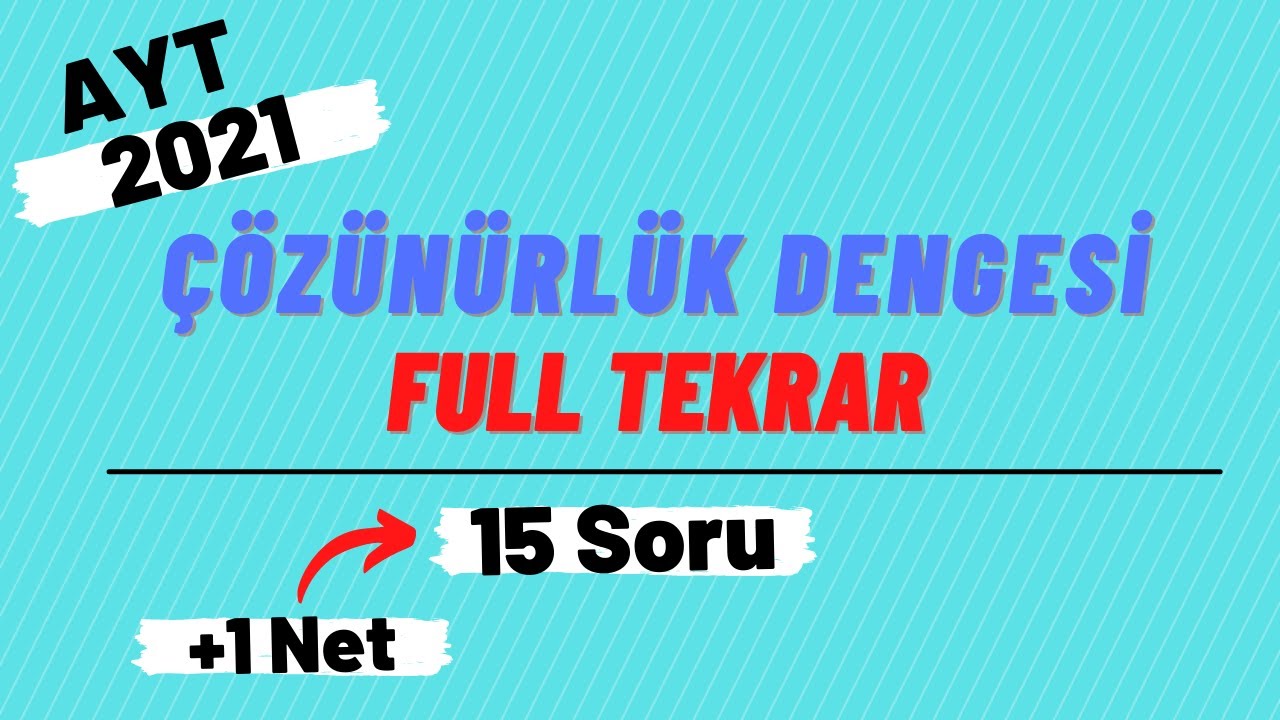 Çözünürlük Dengesi | Soru Çözümü | Kimya Full Tekrar - AYT