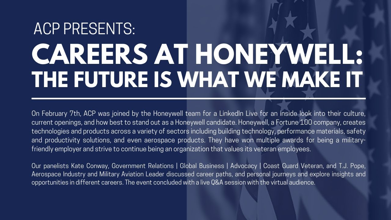 ACP Presents Careers At Honeywell The Future Is What We Make It YouTube Acp presents careers at honeywell the future is what we make it youtube