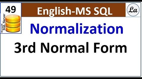 SQL Normalization | 3rd Normal Form