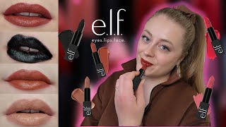 NEW E.L.F O Face Satin Lipsticks! Review & Lipswatches
