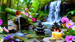 Fall Asleep in Minutes 💧 Calm Bamboo Water + Soft Piano Music screenshot 1