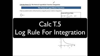 Calc Lecture T.5 Log Rule for Integration
