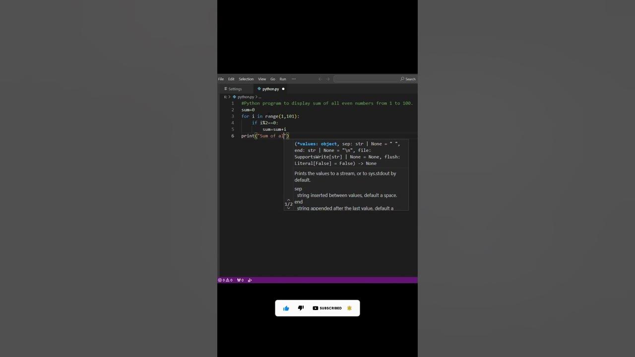 Python program to display the sum of all even numbers from 1 to 100 # ...