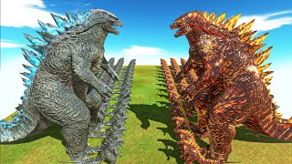 Legendary Godzilla War - Growing Godzilla 2014 VS Thermo Godzilla, Size Comparison Godzilla ARBS