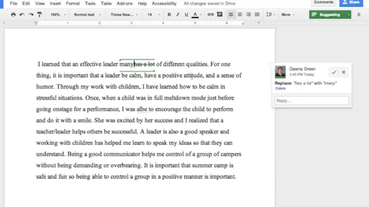 editing with google docs