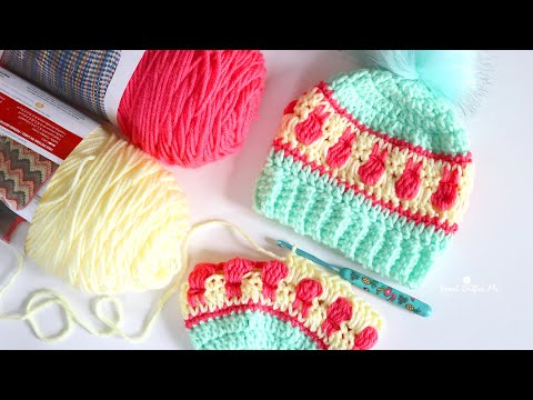 Bunnies in a Row Crochet Hat