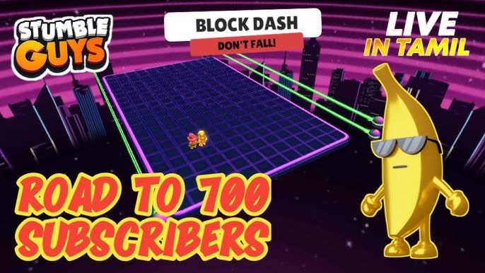 JOGANDO BLOCK DASH COM OS ESCRITOS STUMBLE GUYS MOBILADOR MIX LITE