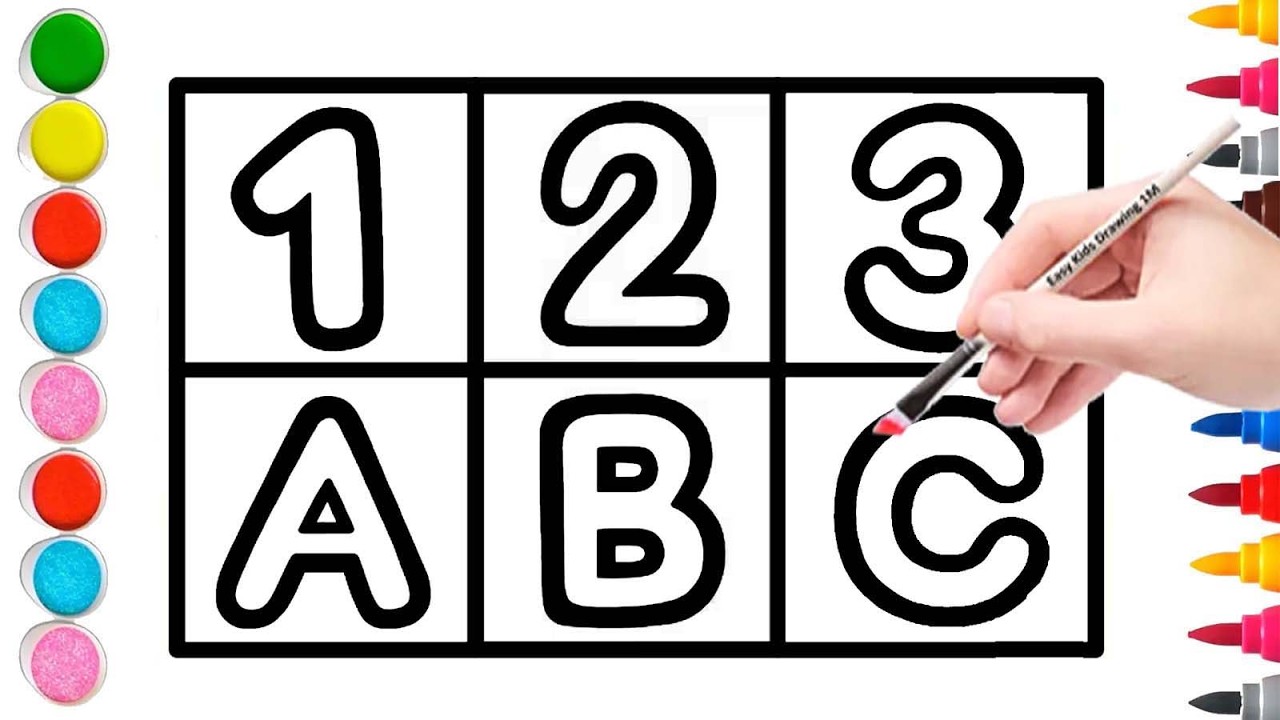 How to Draw and Color Numbers & Letters Step by Step For Kids !! - YouTube