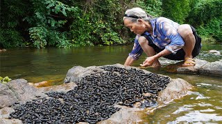 藏在河裡的野味，阿婆用來做廣西特色小吃，孫子吃的滿嘴鮮Granny uses wild snails to make traditional Chinese food｜广西 美食｜ 玉林阿婆