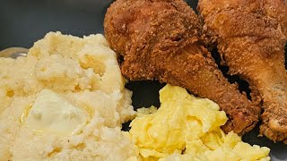 Delicious Fried Chicken 🍗 Cheese Grits & Eggs | #brunch #friedchicken #subscribetomychannel