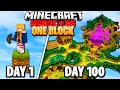 I Survived 100 Days in ONE BLOCK in Hardcore Minecraft!