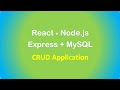 React + Node.js + Express + MySQL example: Build a CRUD App