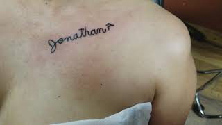 Name tattoo by Boris Kuryakin, May 13, 2018.