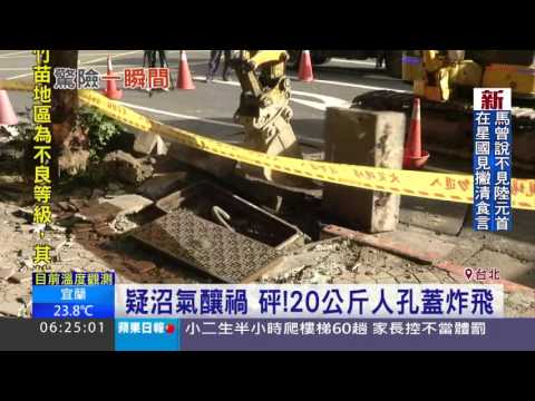 疑沼氣釀禍　砰！20公斤人孔蓋炸飛｜三立新聞台