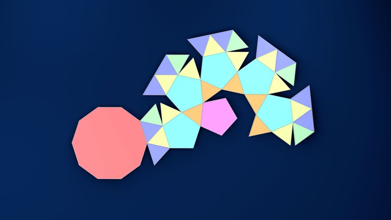 Net of Gyroelongated Pentagonal Rotunda / Скручено подовжена п'ятисхила ротонда (J25)