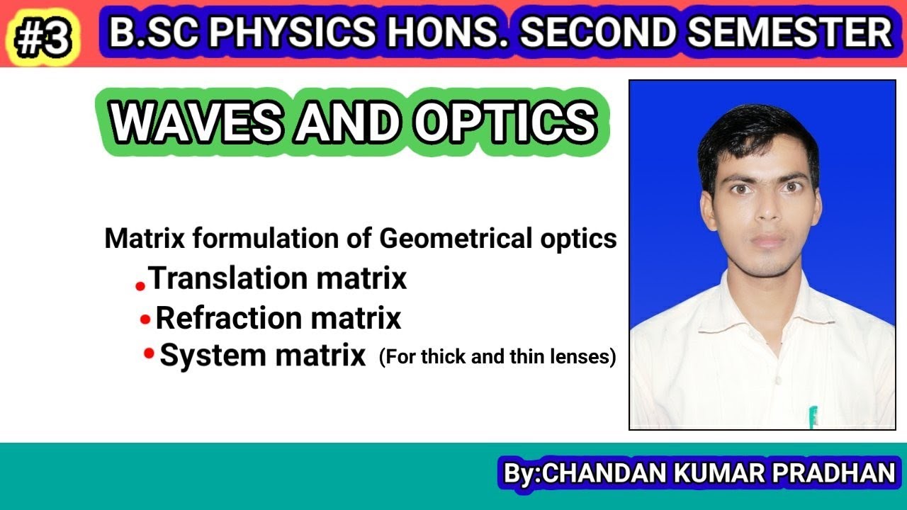 Optics Mit WAVES AND OPTICS: Matrix formulation of geometrical optics - YouTube