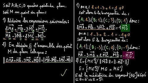 barycentre exercice 30 : Réduction d