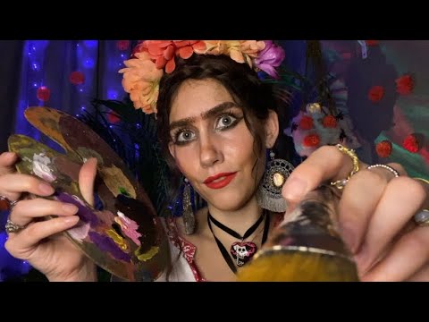 ASMR | Frida Kahlo pinta en tu carita ✨💀 | Roleplay de Día de muertos