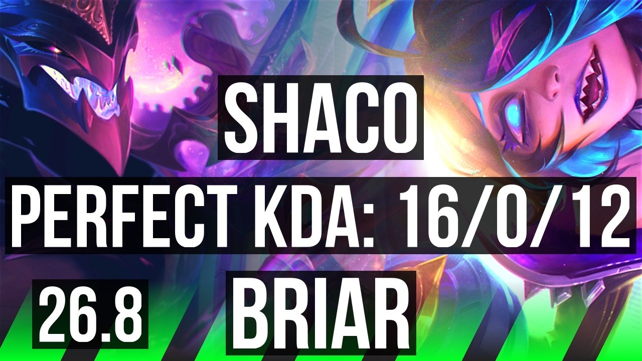 SHACO vs BRIAR (JGL) | Perfect KDA: 16/0/12 | EUW Master | 26.8 ...