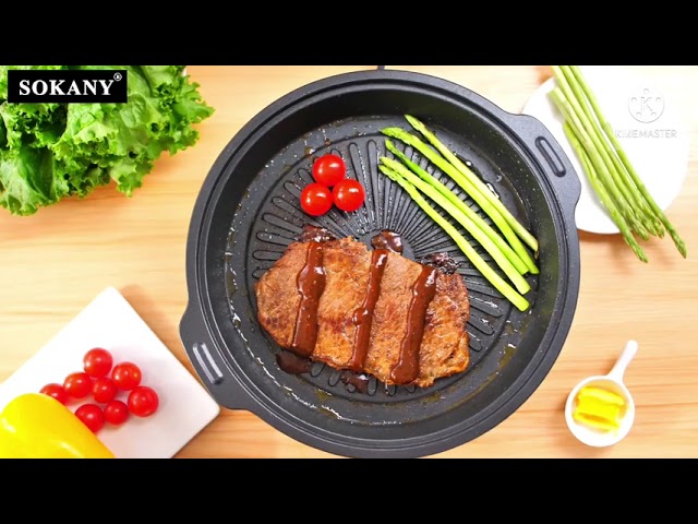 SOKANY Electric Cooker 4L With Steamer,Non-stick,Splitdesign