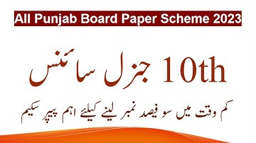10th Class General Science Pairing Scheme 2023 | 10th Paper Pattern 2023