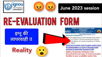 😮 IGNOU June 2023 revaluation form reality and all detailed information about IGNOU re-evaluation.