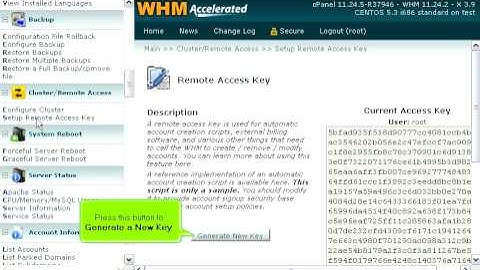 How to regenerate and use your Remote Access Key in WHM