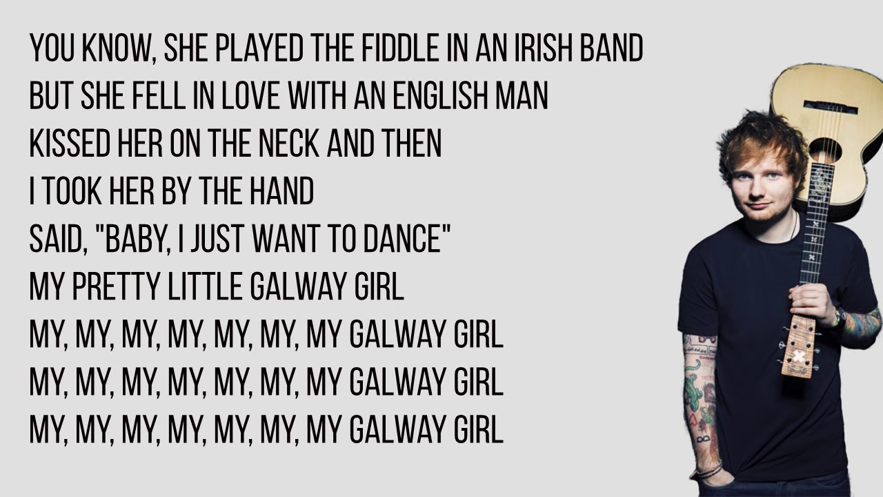 The Galway Girl Grey Heart Song Lyric Print