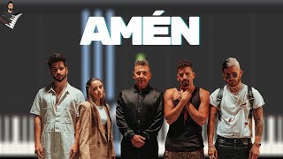 Ricardo Montaner, Mau y Ricky, Camilo, Evaluna Montaner - Amén | Piano  Tutorial + Instrumental - YouTube