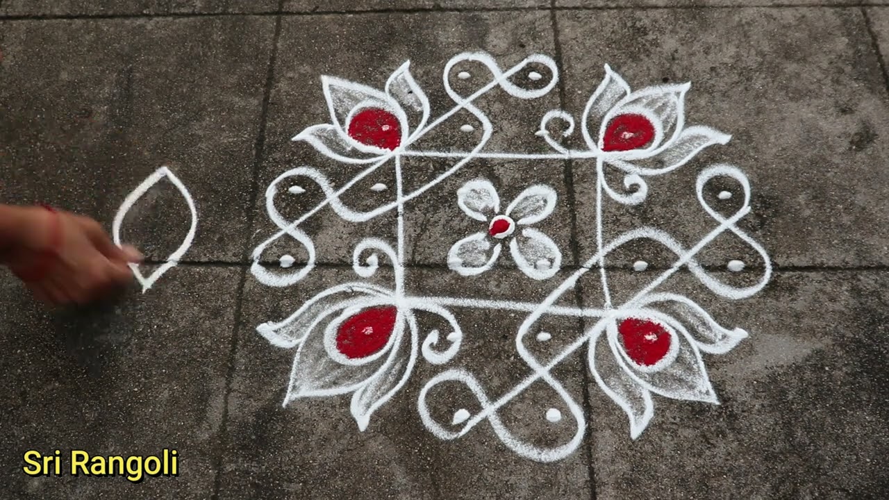 2 min Rangoli Designs🌻 6x2 dots Melikala Muggulu 🌻Friday Rangoli Designs🌻Side Border Rangoli Design