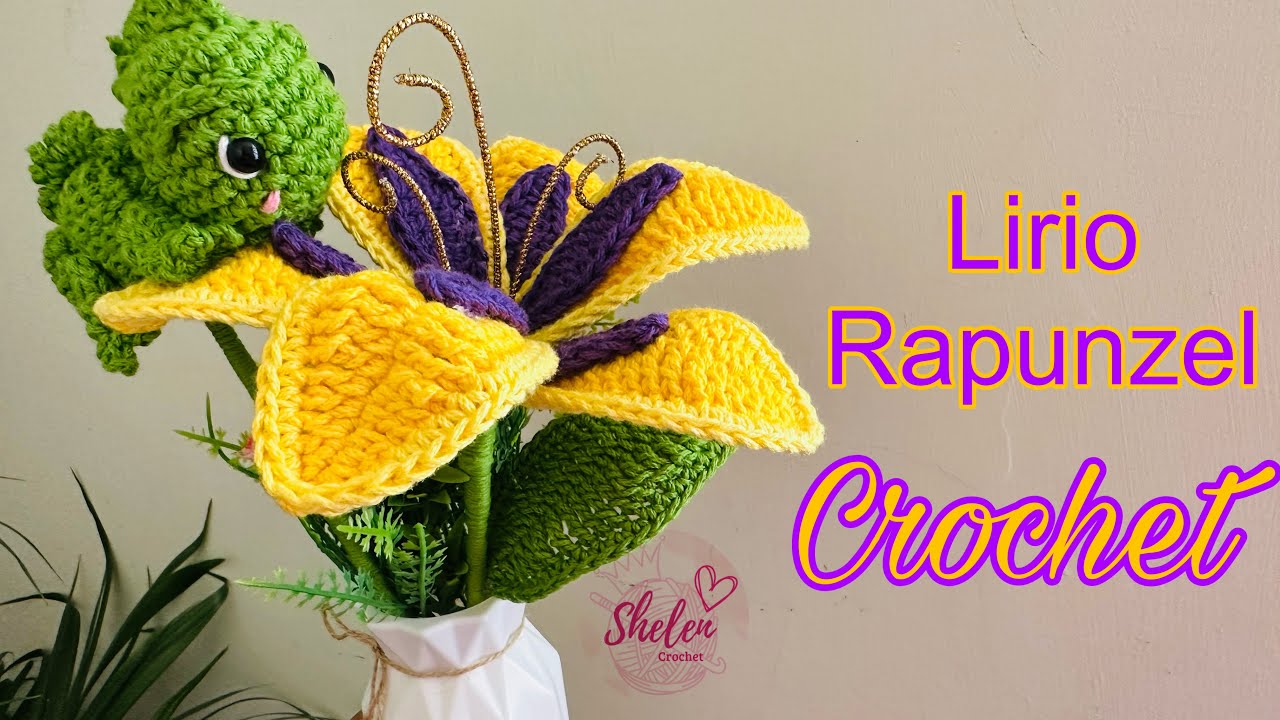 Lirio de Rapunzel a Crochet 🌼 | Tutorial Paso a Paso Fácil