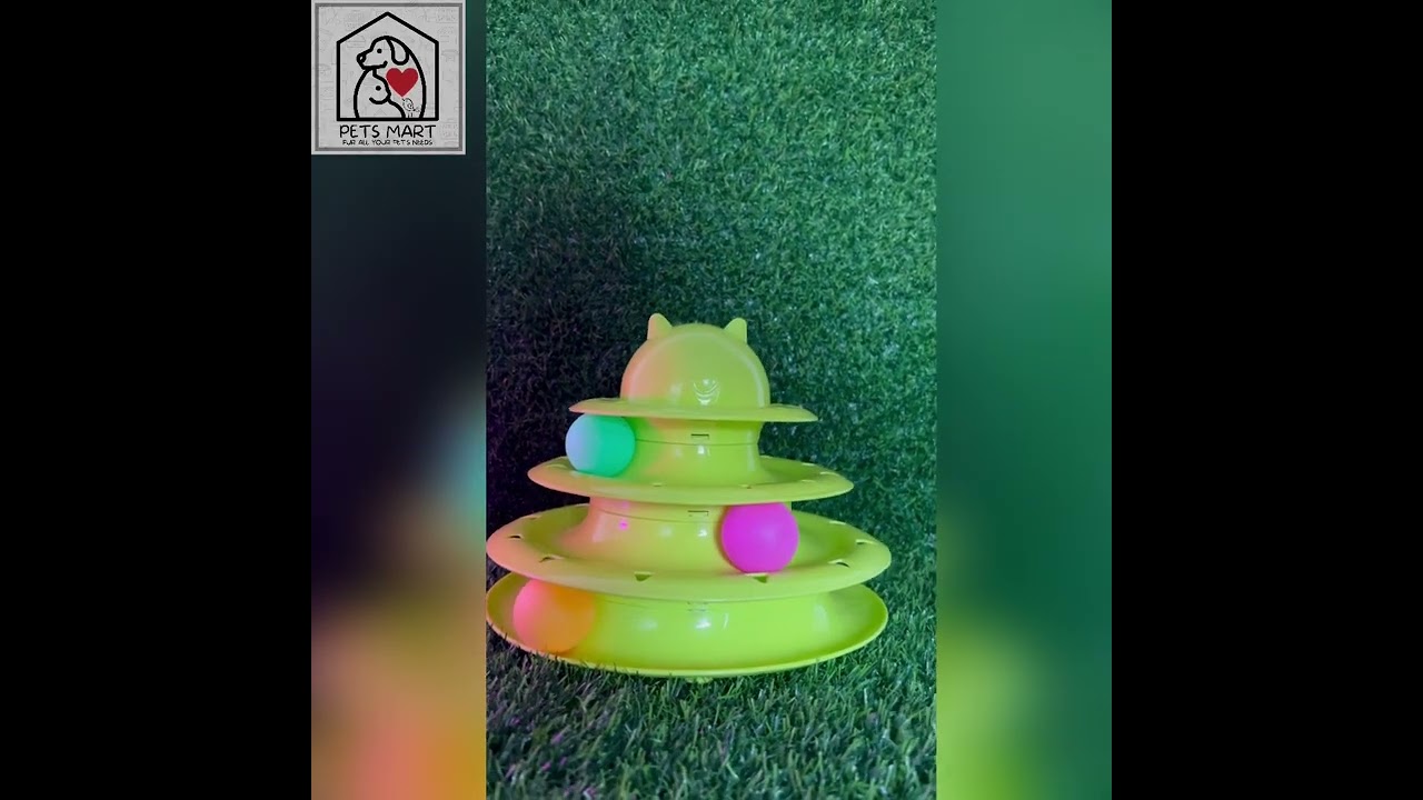 Cat Toy Roller Cat Toys 3 Level Towers TracksRoller with Three Colorful Ball 