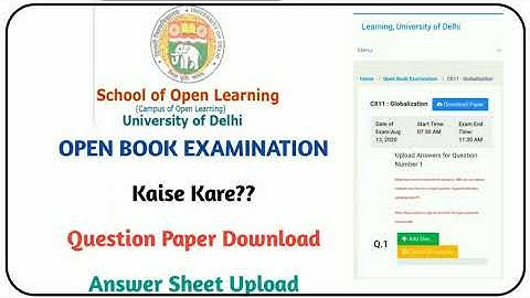 SOL DU || How to Upload Open Book Exam Answer Sheet || Download Question Paper