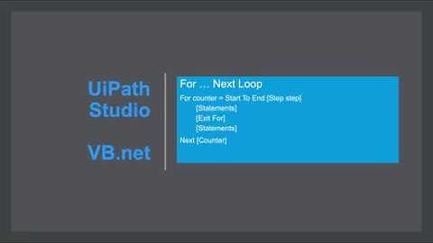 Tutorial: RPA UIPath VB.net For Next Loop