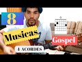 Toque 8 musicas gospel com 4 acordes fáceis  G D Em C como tocar aula violão