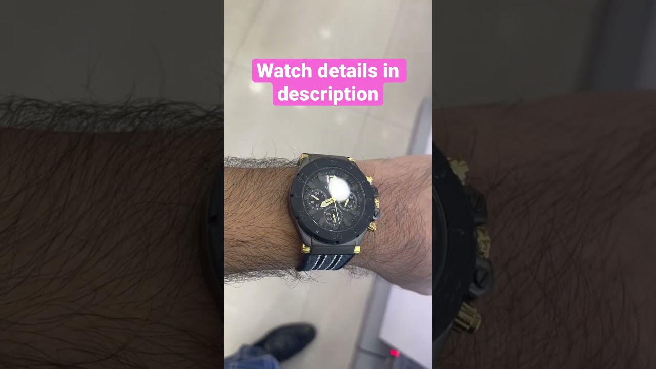 GUESS Mens 48 mm Pilot Blue Dial Nylon Analog Watch !! 