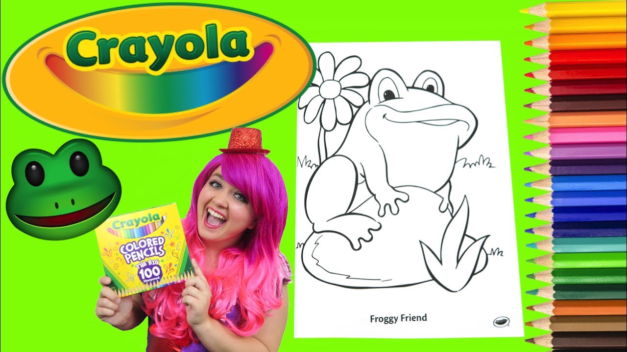 kids anka Coloring A Frog Crayola Coloring Book Page Colored Pencil Prismacolor | KiMMi THE CLOWN